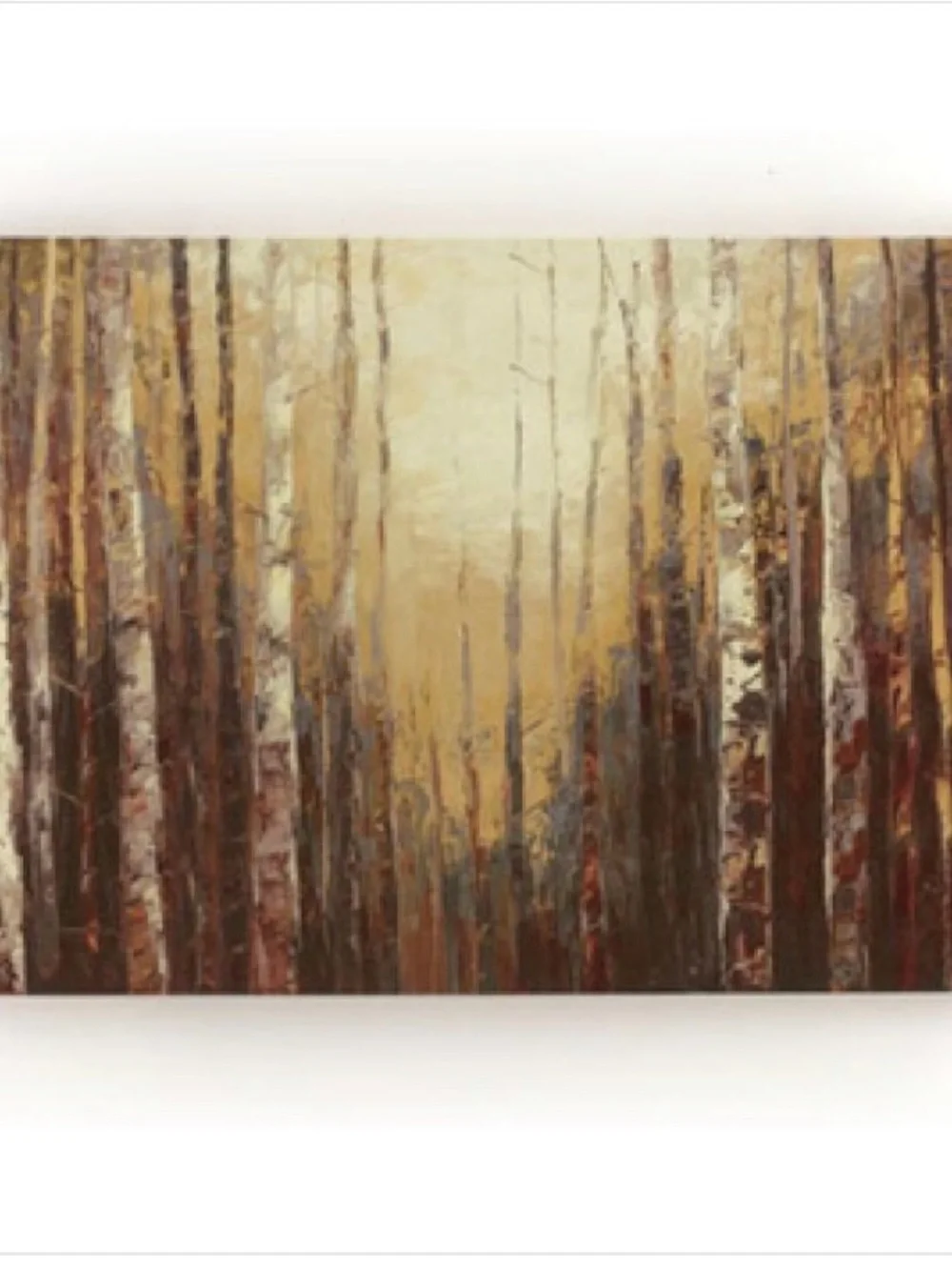 Forest Birch Tree Wall Art in Brown and Gold Tones